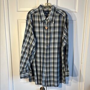 Harbor Bay Blue and White Casual Button Down Shirt